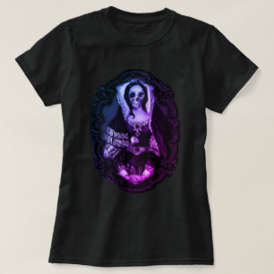 Gothic Skull Lady Paars T-Shirt