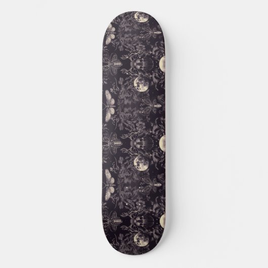 Gothic Skull Moths en Moon Skateboard (Voorkant)