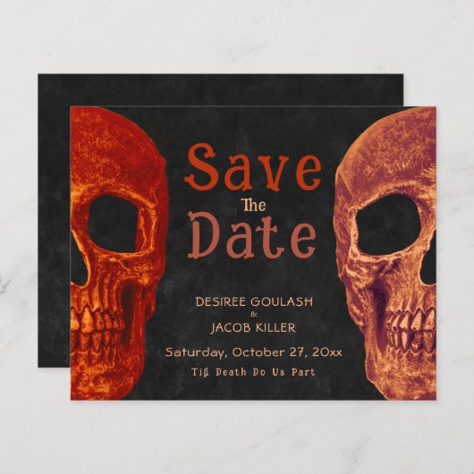 Gothic Skull Oranje Black, behalve het datumbudget (Voorkant / Achterkant)
