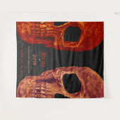 Gothic Skull Oranje Black Halloween Backdrop Wandkleed (Voorkant (horizontaal))