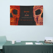 Gothic Skull Oranje Black Halloween Spandoek (Beurs)