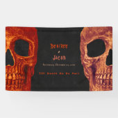 Gothic Skull Oranje Black Halloween Spandoek (Horizontaal)