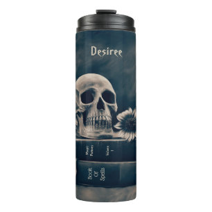 Gothic Skull  Oude Boeken Cyanotype Thermosbeker