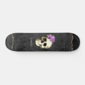 Gothic Skull Paarse Rozen Aangepast Skateboard (Horizontaal)