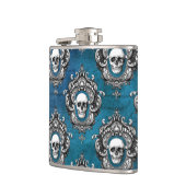 Gothic Skull Pattern op Royal Blue Heupfles (Links)