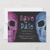 Gothic Skull Pink Blue budget behalve datum (Voorkant)