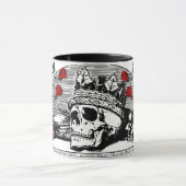 Gothic Skull Queen met Red Roses Coffee Gift Mok (Midden)