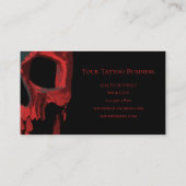 Gothic Skull Red Green Macabre Visitekaartje (Achterkant)
