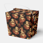 Gothic Skull Red Rose Custom Zwart Bruiloft Fortui Bedankdoosjes (Achterkant)