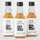 Gothic Skull RIP Twenties Whiskey Birthday Party Likeurfles Etiket (Flessen)