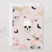 Gothic Skull & Roos Halloween Party Kaart (Achterkant)