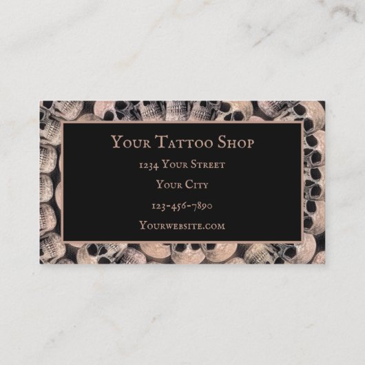 Gothic Skull Sepia Abstract Monogram Visitekaartje (Achterkant)