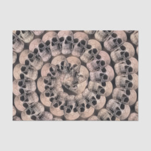 Gothic Skull Sepia Abstract Spiral Patroon Tissuepapier