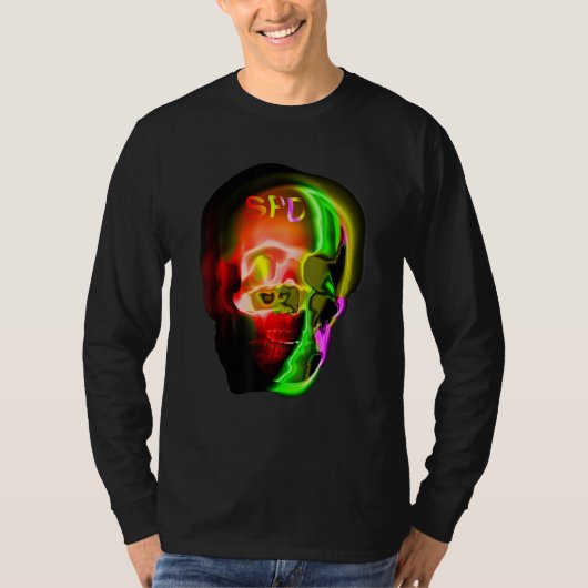 Gothic Skull Skeleton Abstract Art T-shirt (Voorkant)