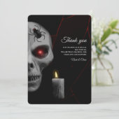 Gothic Skull Spider Candle - Dark Moody Halloween Bedankkaart (Staand voorkant)