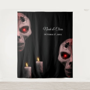 Gothic Skull Spider Candle - Dark Moody Halloween Wandkleed