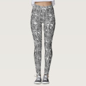 Gothic Skull & Stone Halloween Leggings (Voorkant)