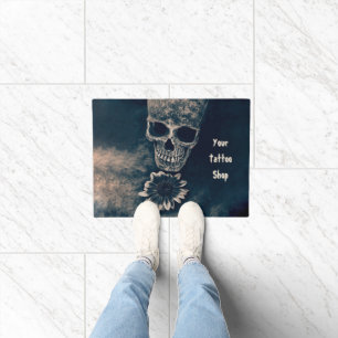 Gothic Skull Sunflower Antiek Deurmat