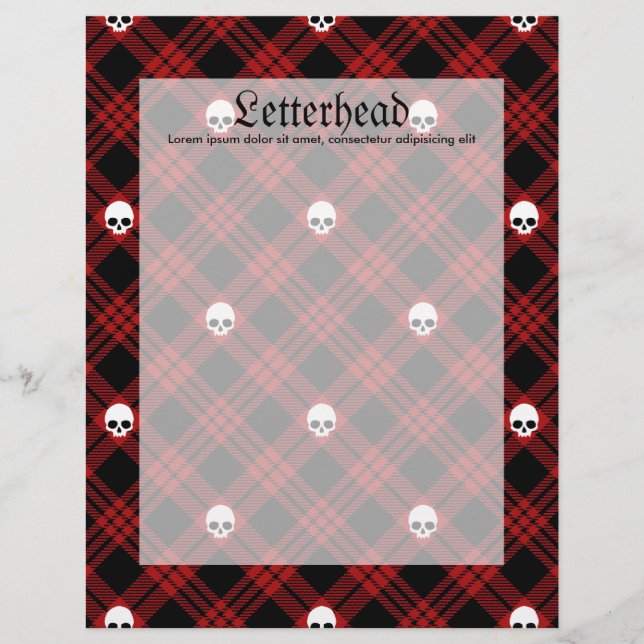 Gothic Skull Tartan Pset (Voorkant)