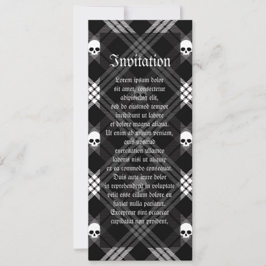 Gothic Skull Tartan Pset Kaart (Voorkant)