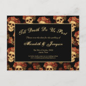 Gothic Skull Till Death Do us Part Save the Date Aankondigingskaart (Voorkant)