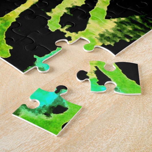 Gothic Skull Waterverf Halloween Neon Art Legpuzzel (Zijkant)