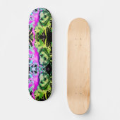 Gothic Skull Waterverf Halloween Neon Art Skateboard (Voorkant)