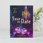 Gothic Skull Wedding Save The Date (Staand voorkant)
