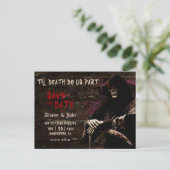 Gothic Skull Wedding Save the Date Aankondigingskaart (Staand voorkant)