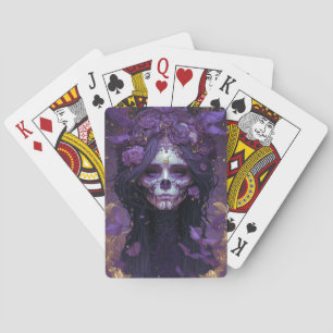 Gothic Skull Woman Dark Fantasy Art Pokerkaarten