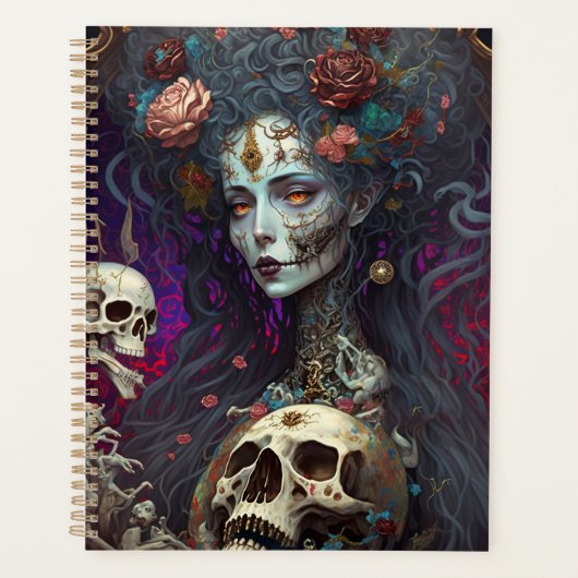 Gothic Skull Zombie Woman Gothic Planner (Voorkant)