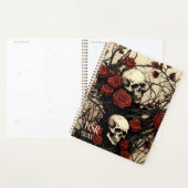 Gothic Skulls and Red Roses Monogram Planner (Display)