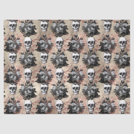 Gothic skulls betonpartij tissuepapier (Voorkant)