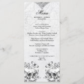 Gothic Skulls Black & White Wedding Moody Menu (Voorkant)