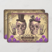 Gothic Skulls Day of The Dead Save the Date Cards (Devant / Derrière)