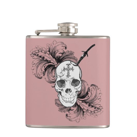 Gothic Skulls Flask Heupfles (Voorkant)