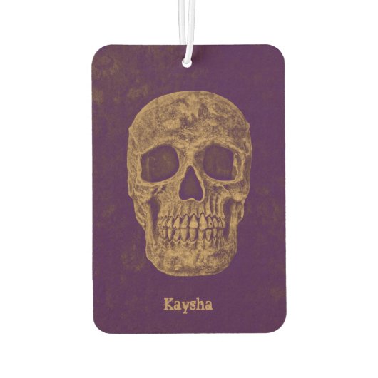 Gothic Skulls Grunge Gold Purple Cool Luchtverfrisser (Achterkant)