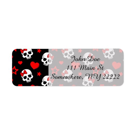 Gothic Skulls & Hearts Etiket (Voorkant)
