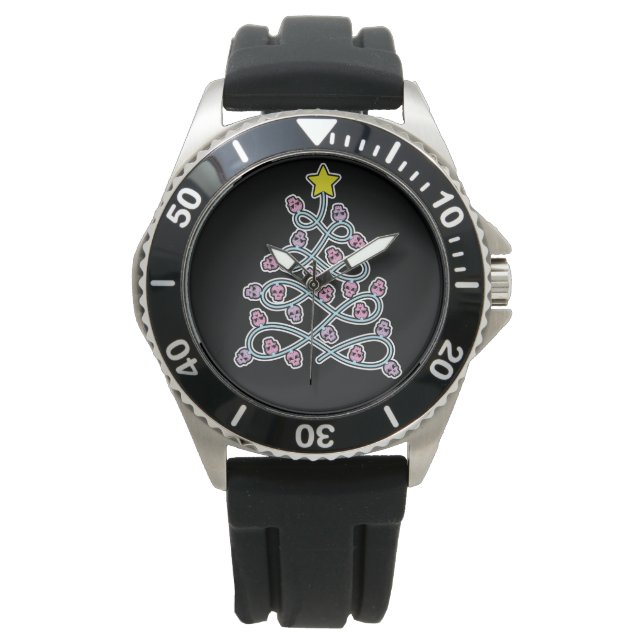 Gothic Skulls Kerstboom horloge (Voorkant)