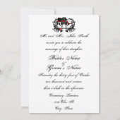 Gothic Skulls Wedding Invitation Kaart (Achterkant)