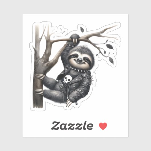 Gothic Sloth Sticker (Vel)