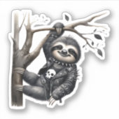 Gothic Sloth Sticker (Voorkant)