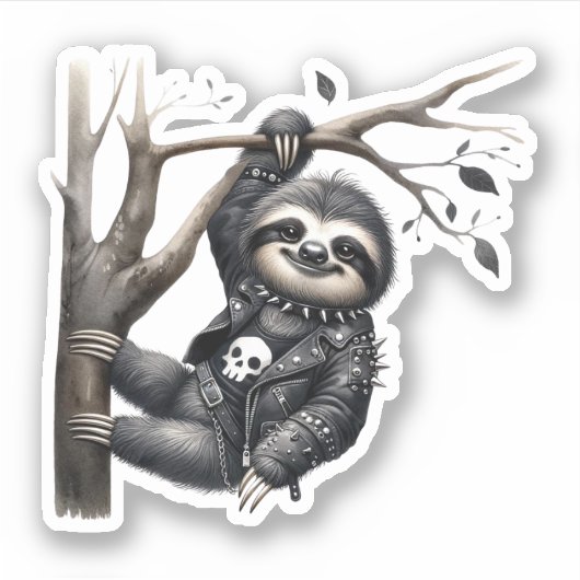 Gothic Sloth Sticker (Voorkant)