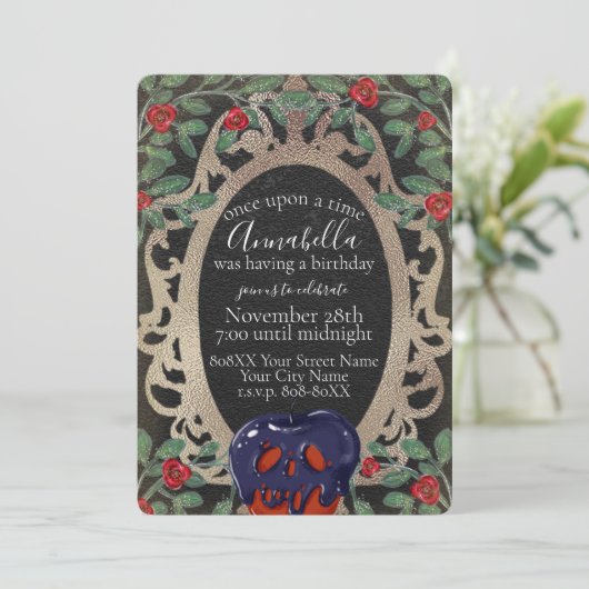 Gothic Snow White Fairy Tale Theme Party Kaart (Staand voorkant)