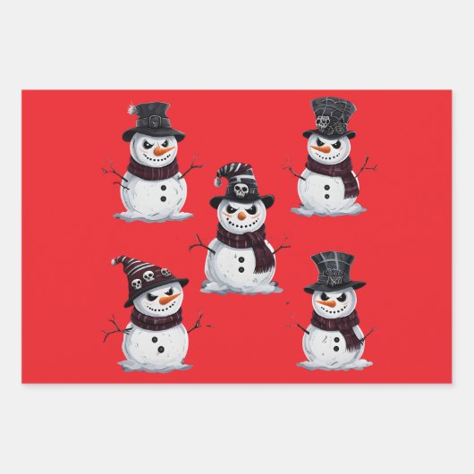 Gothic Snowman Inpakpapier Vel (Voorkant 2)