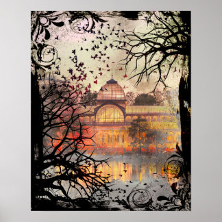 Gothic Solarium Autumn Reflection Art Print