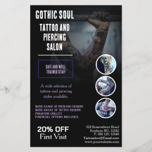 Gothic Soul Tattoo & Piercing Salon Professionee Flyer