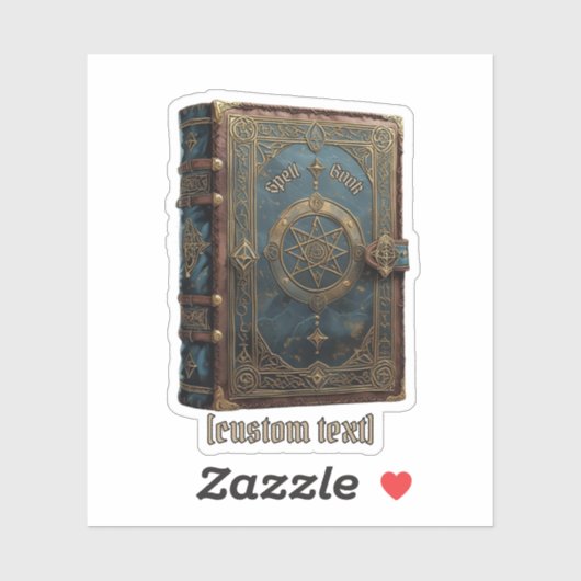 Gothic Spell Book Custom Text & Cut Vinyl Sticker (Vel)
