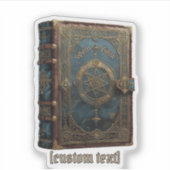 Gothic Spell Book Custom Text & Cut Vinyl Sticker (Voorkant)