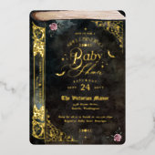 Gothic Spellbinding  Gothic Boek Baby shower Folie Uitnodiging (Voorkant)